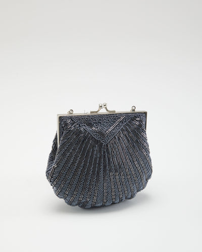 Y2K Grey Silver Beaded Bag