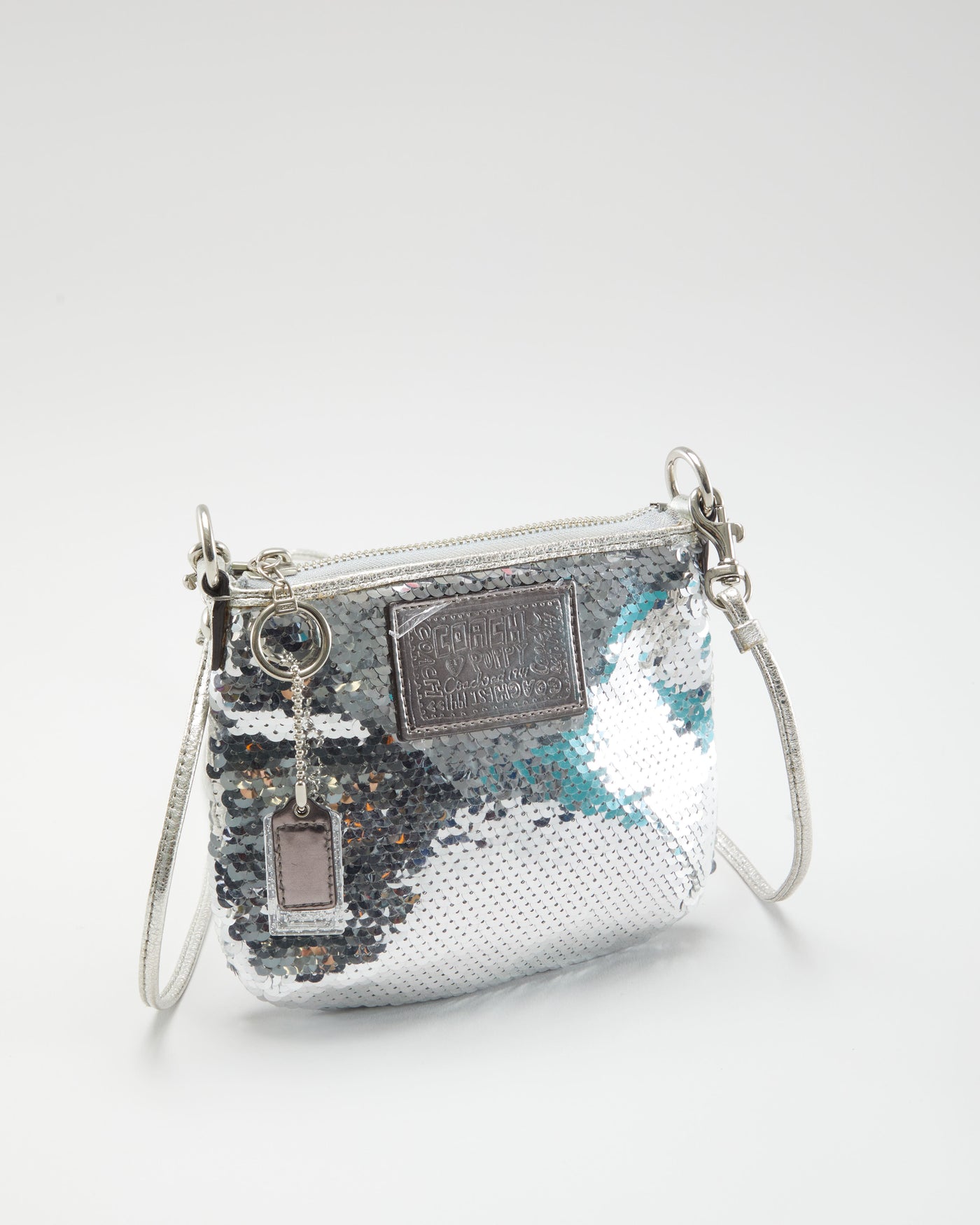 Coach Poppy  Silver Sequin Bag