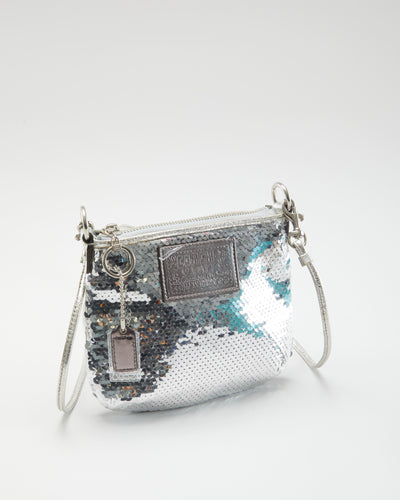 Coach Poppy  Silver Sequin Bag