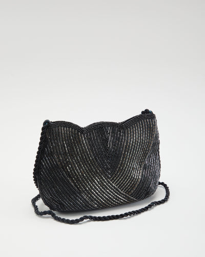 Black Beaded Shoulder Bag