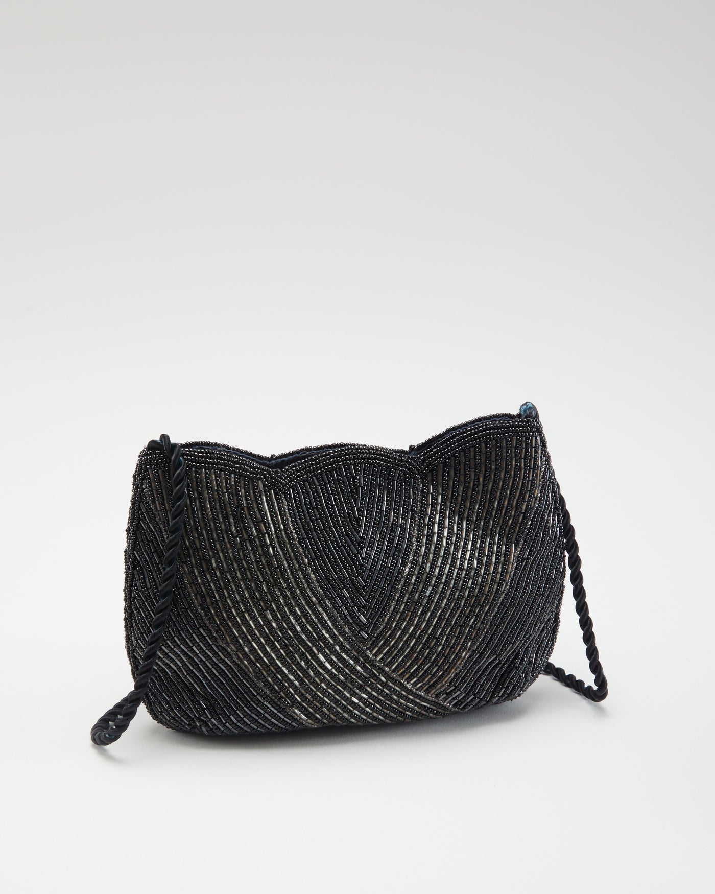 Black Beaded Shoulder Bag