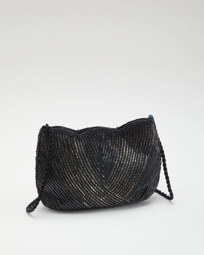 Black Beaded Shoulder Bag