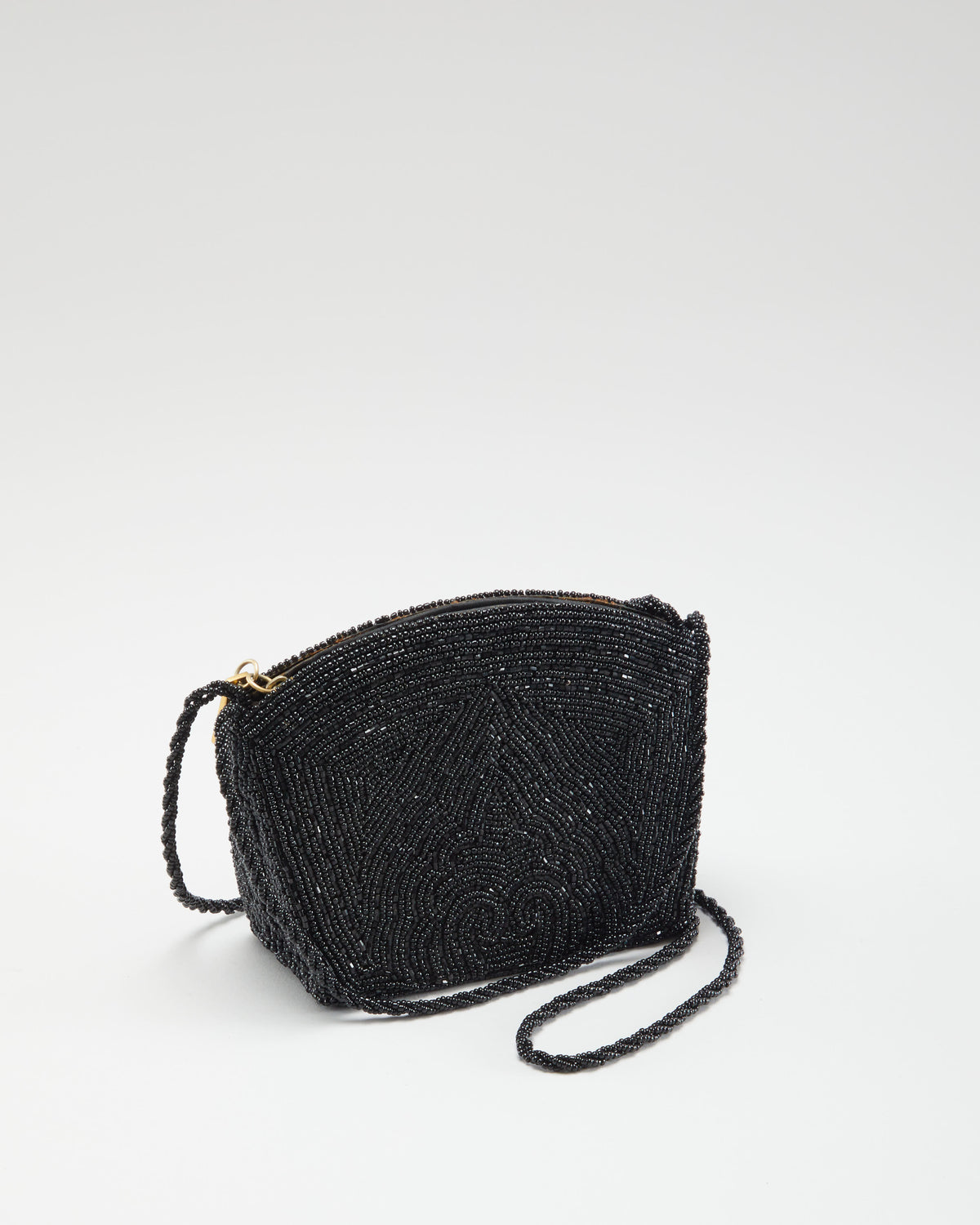 Black Beaded Shoulder Bag