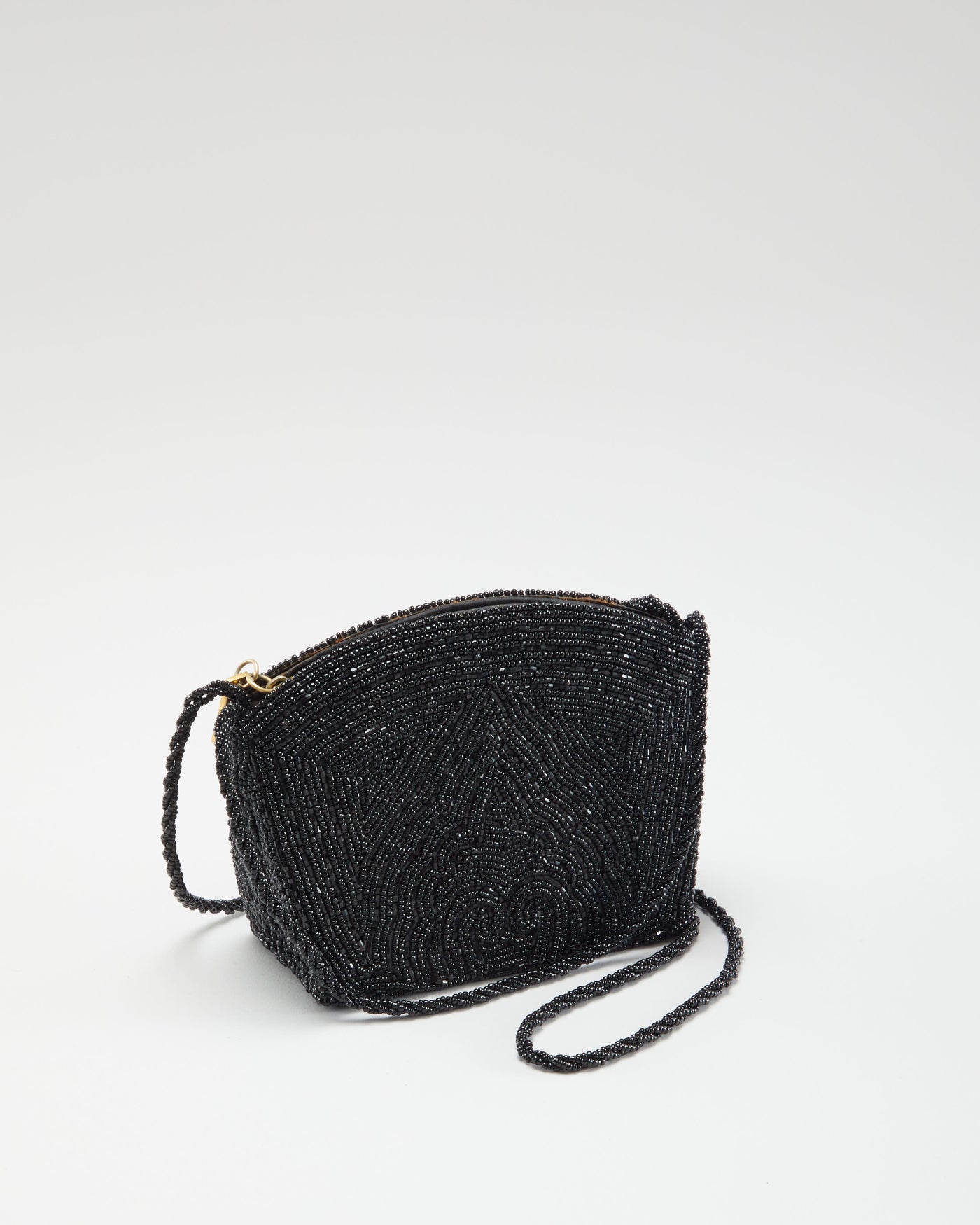 Black Beaded Shoulder Bag