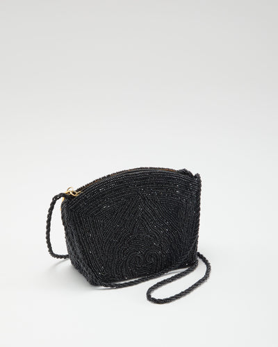 Black Beaded Shoulder Bag