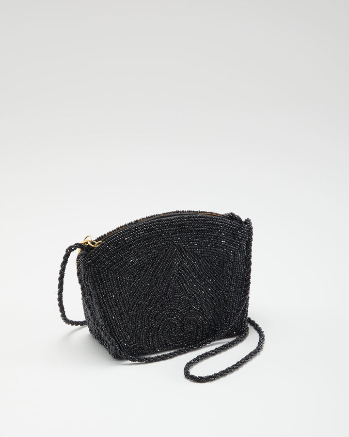 Black Beaded Shoulder Bag