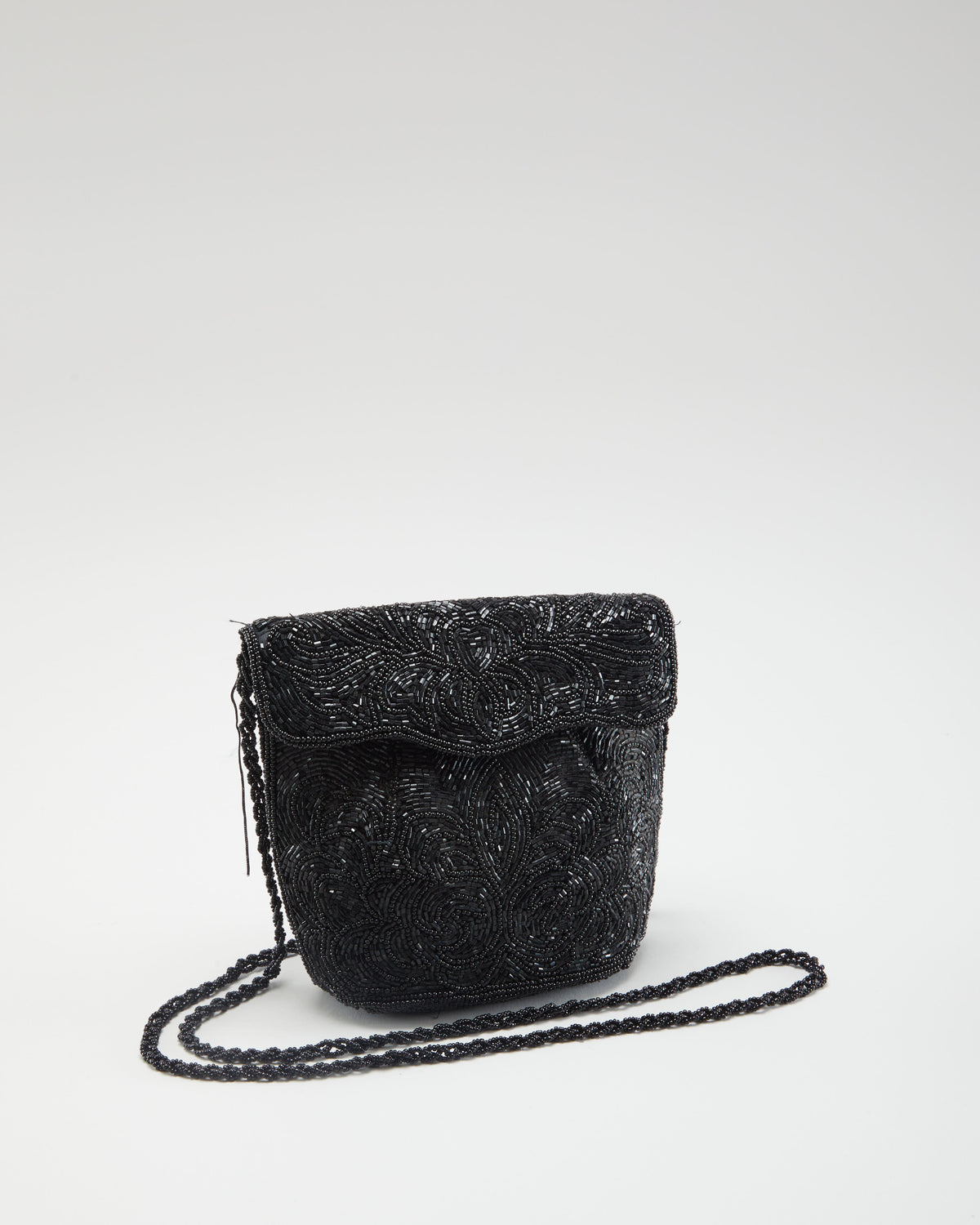 Black Beaded Shoulder Bag