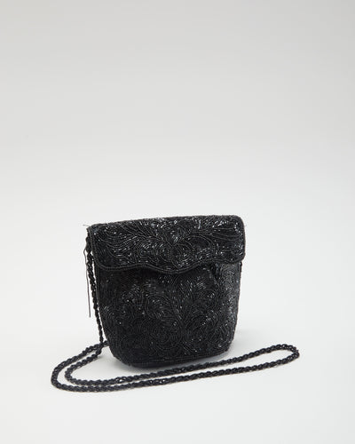 Black Beaded Shoulder Bag