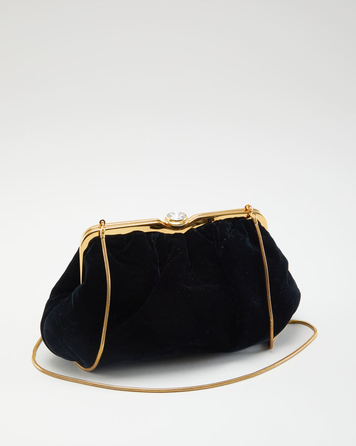 Black Velvet Shoulder Bag