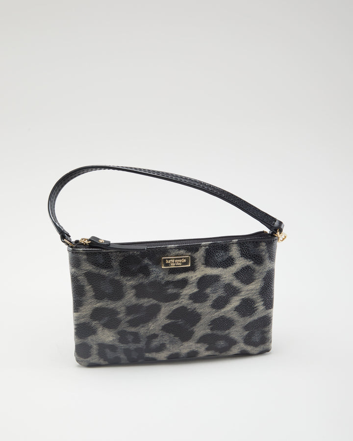Kate Spade Grey Leopard Print Handbag