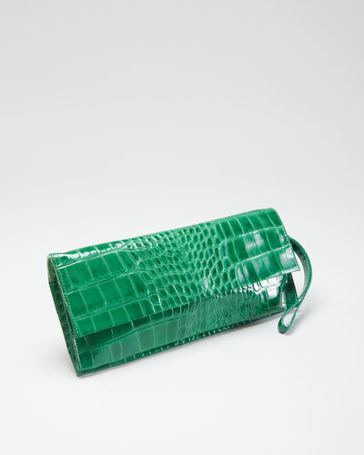 Saks Green Wristlet Clutch Bag