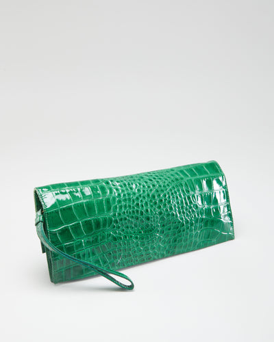 Saks Green Wristlet Clutch Bag