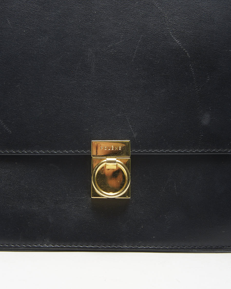 Polène Black Leather Handbag