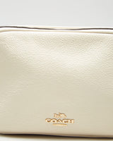 Coach Cream Leather Bag With Gold Chain