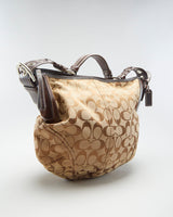 Y2K 00s Coach Monogram Beige Shoulder Bag