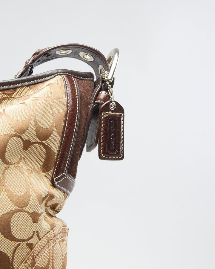 Y2K 00s Coach Monogram Beige Shoulder Bag
