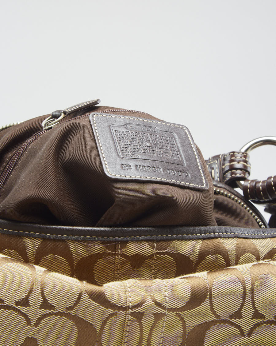Y2K 00s Coach Monogram Beige Shoulder Bag