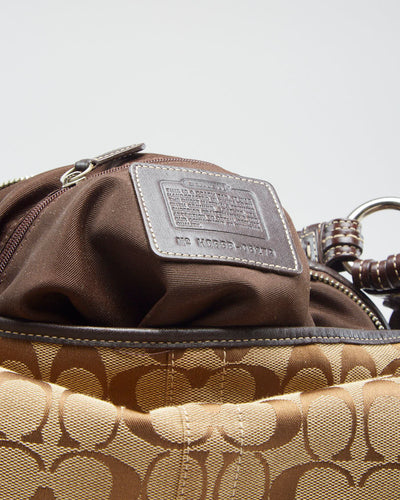 Y2K 00s Coach Monogram Beige Shoulder Bag