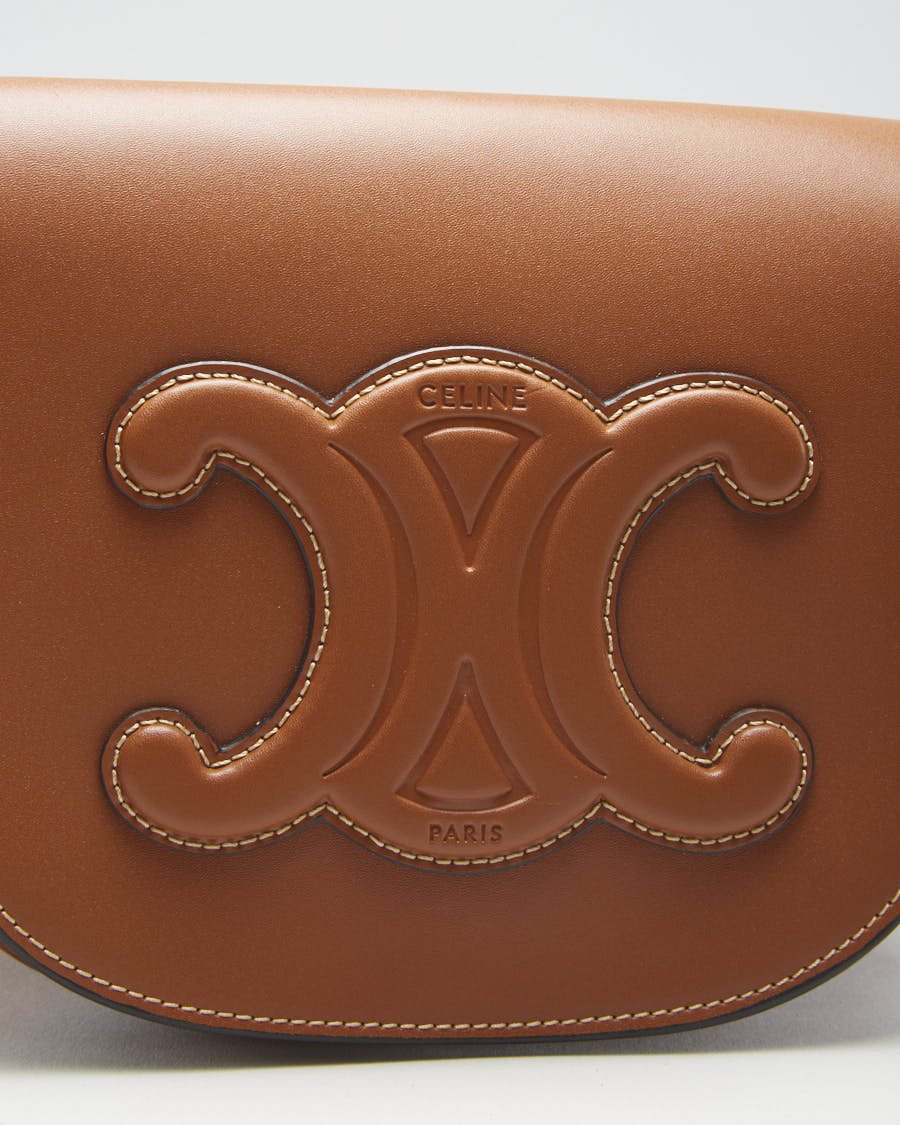 Celine Folco Cuir Triomphe Brown Calfskin Bag - O/S