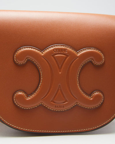 Celine Folco Cuir Triomphe Brown Calfskin Bag - O/S