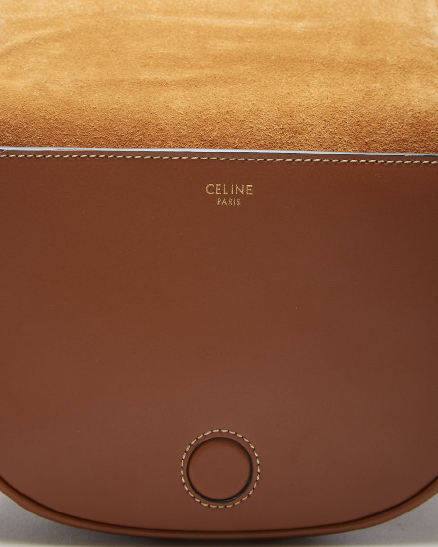 Celine Folco Cuir Triomphe Brown Calfskin Bag - O/S