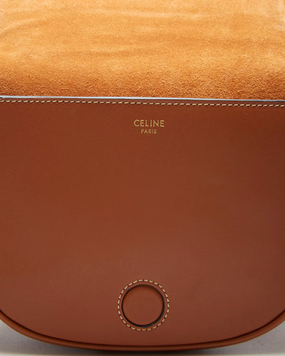 Celine Folco Cuir Triomphe Brown Calfskin Bag - O/S