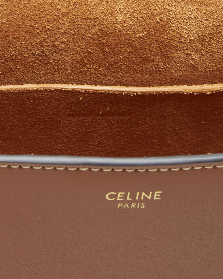 Celine Folco Cuir Triomphe Brown Calfskin Bag - O/S