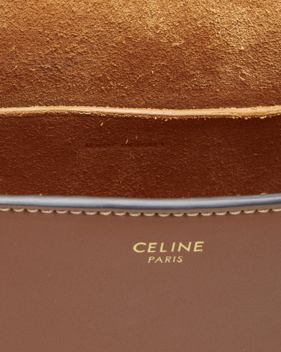 Celine Folco Cuir Triomphe Brown Calfskin Bag - O/S