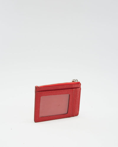 Coach Mini Leather Red Coin Purse - O/S