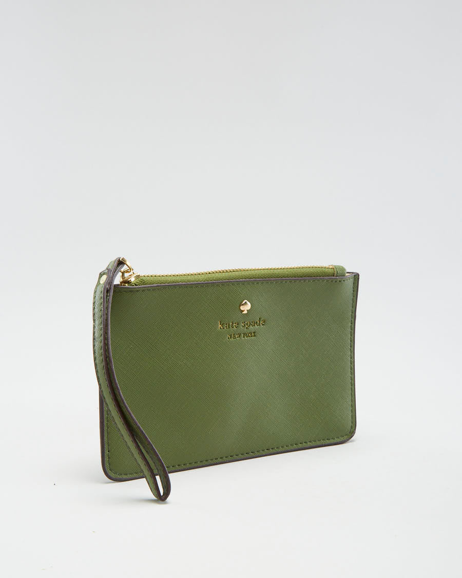 Kate Spade Green Leather Zip Wallet - O/S