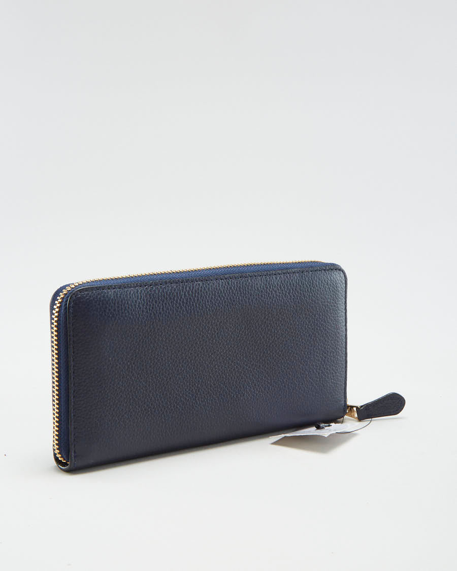 Coach Navy Leather Bow Wallet - O/S