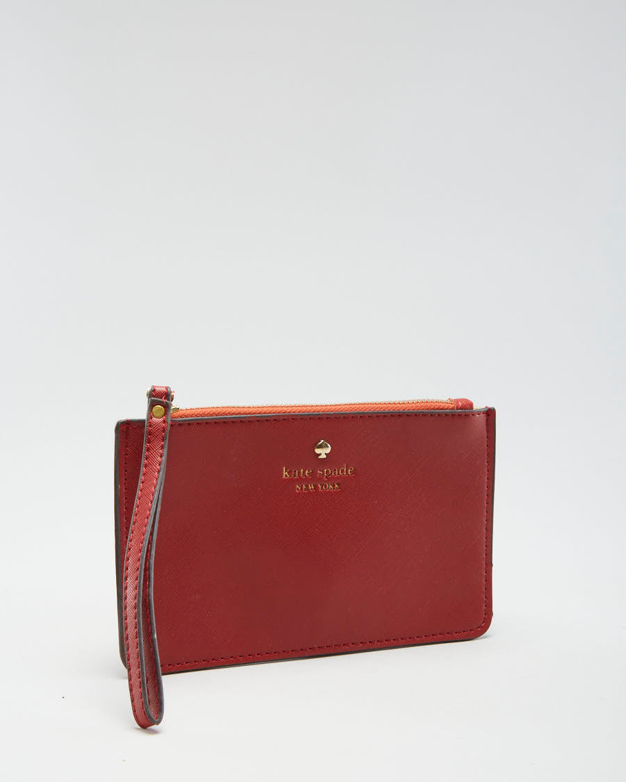 Kate Spade Red Leather Zip Purse - O/S