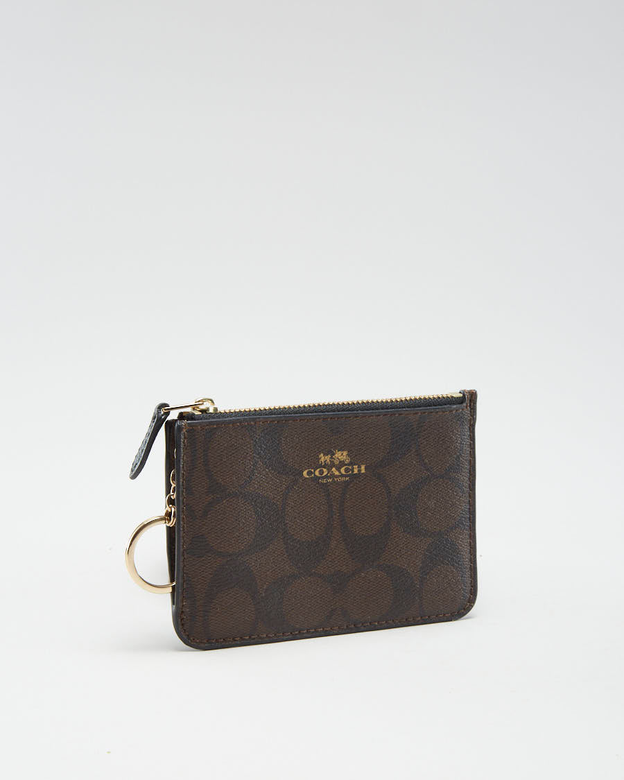 Coach Brown Leather Monogram Purse - O/S