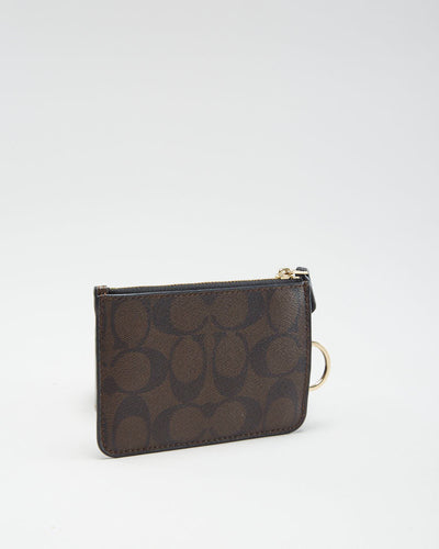 Coach Brown Leather Monogram Purse - O/S