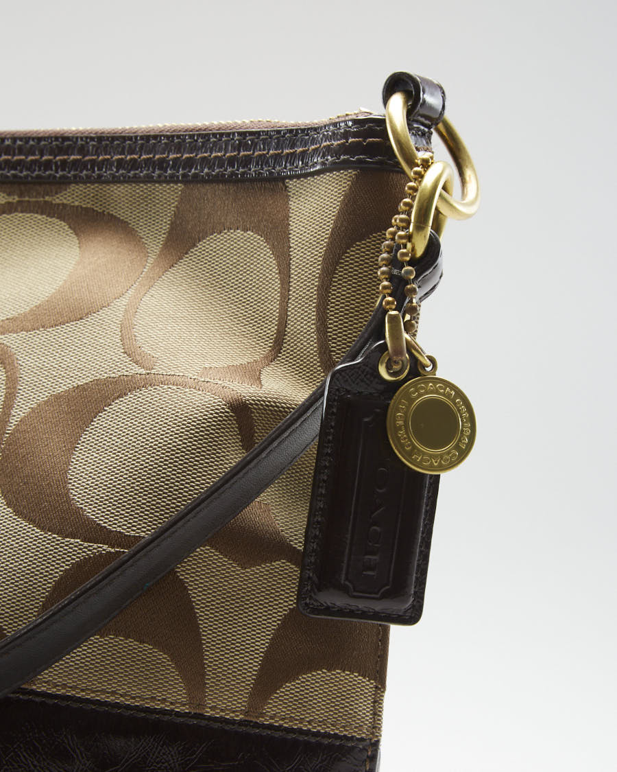 Y2K 00s Coach Monogram Brown Stripe Handbag - O/S
