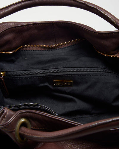 Jimmy Choo Brown Thick Leather Hobo Bag - O/S