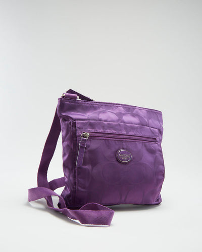 Coach Purple Nylon Cross Body Bag - O/S