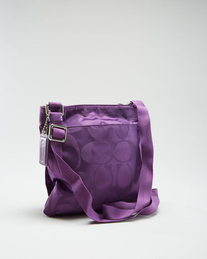 Coach Purple Nylon Cross Body Bag - O/S