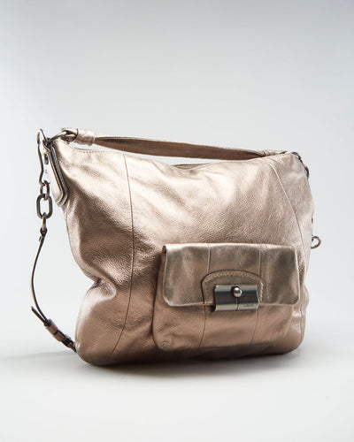 Coach Brown Metallic Leather Bag - O/S