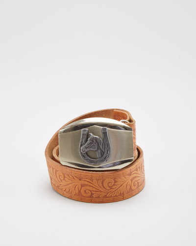 Tooled Leather Belt - W27 W30