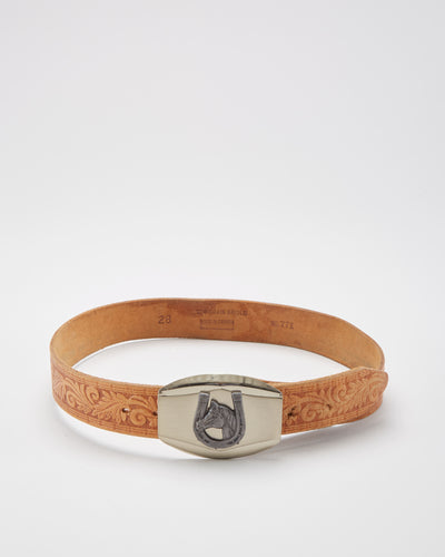 Tooled Leather Belt - W27 W30