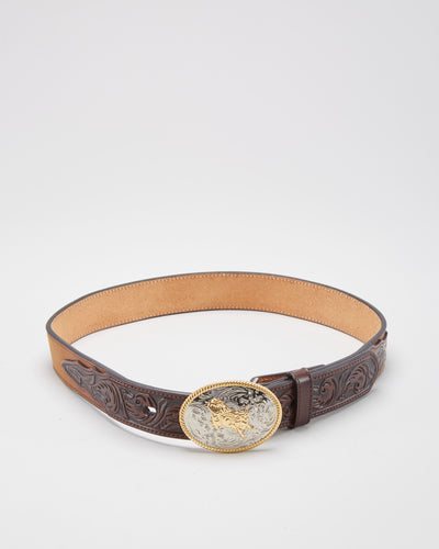 Tooled Leather Belt - W29 W33