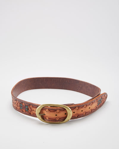 Tooled Leather Belt - W28 W34