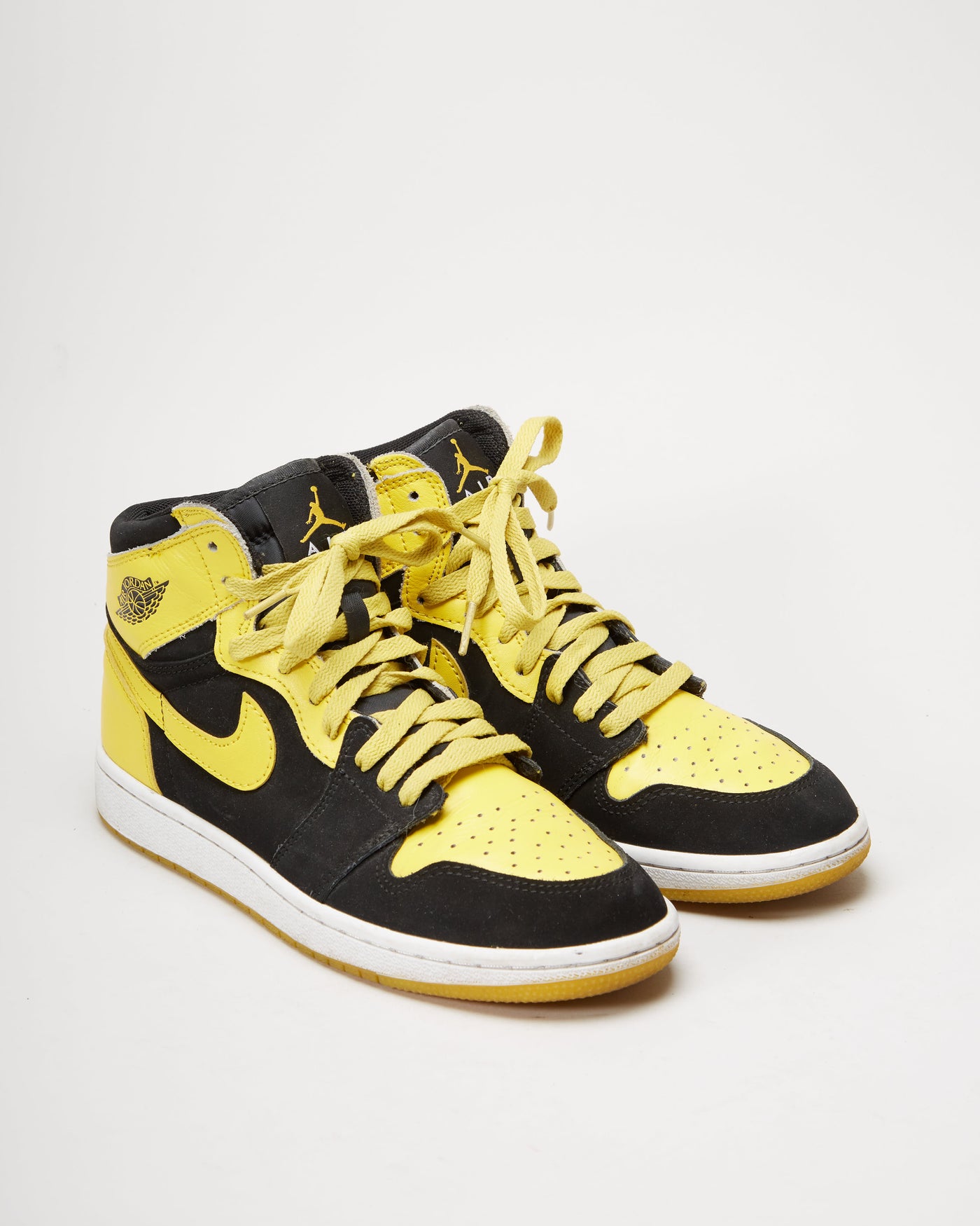 2018 Jordan 1 Retro Mid Love Yellow / Black Shoes- UK 5.5