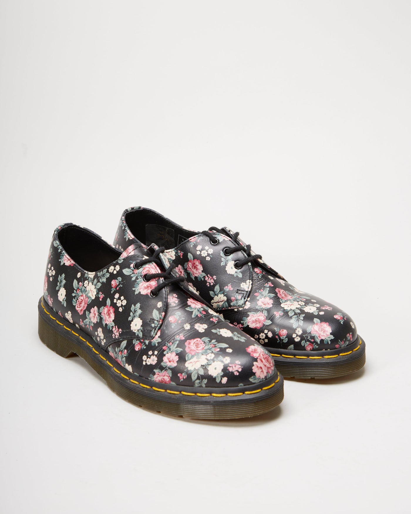 Dr. Martens Black All Over Print Floral Shoes - UK 6