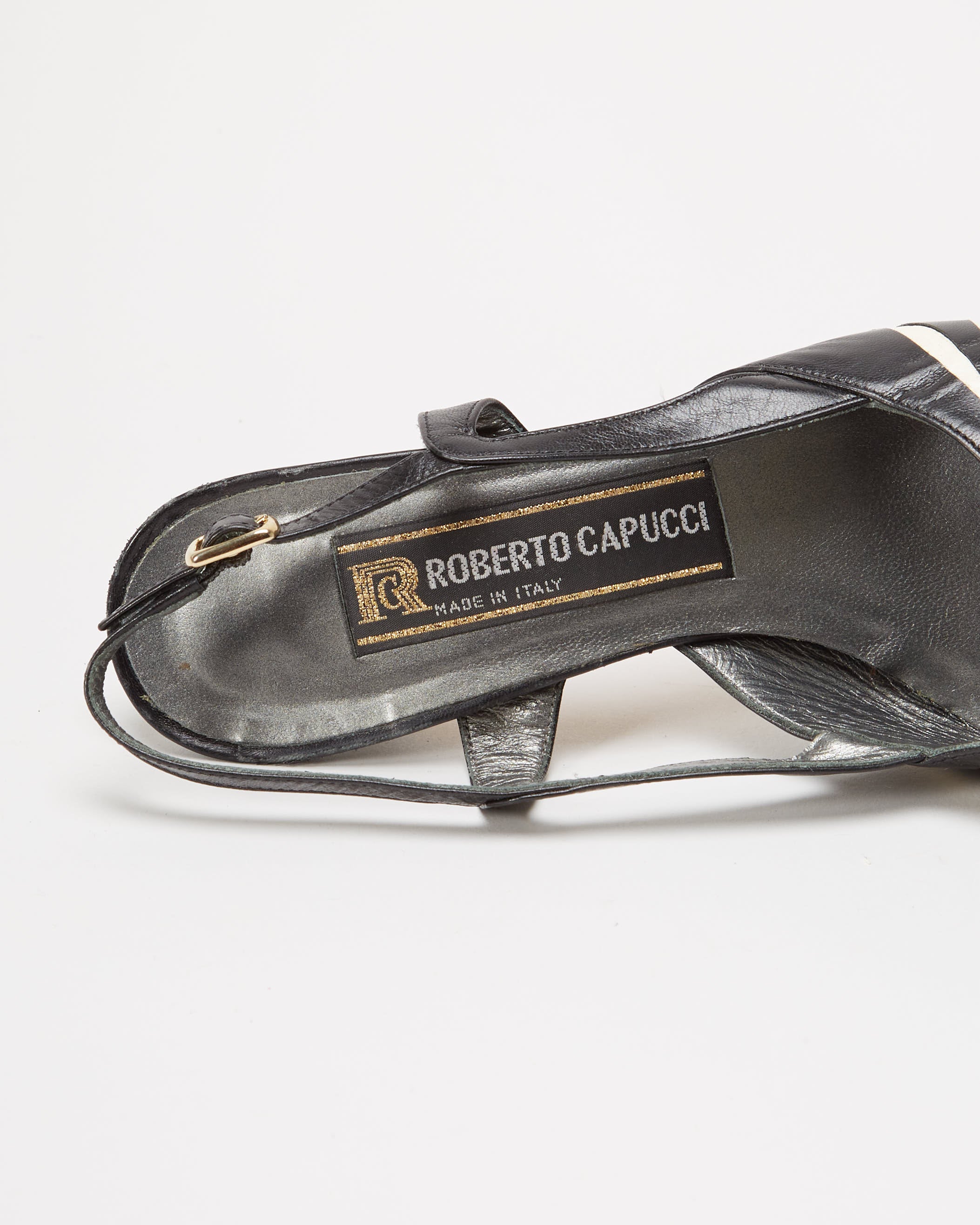 90s Roberto Capucci Black / White Patterned Heels - UK 5.5