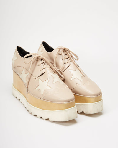 Stella McCartney Elyse Beige Platform Shoes - UK 3