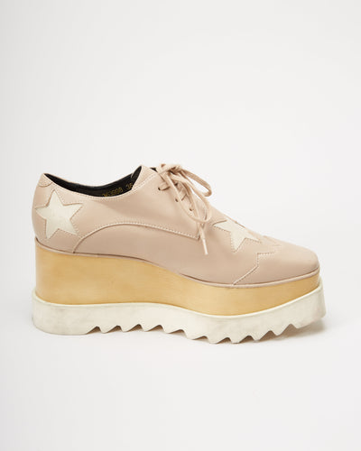 Stella McCartney Elyse Beige Platform Shoes - UK 3