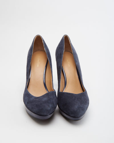 Calvin Klein Blue Suede Heels - UK 4.5