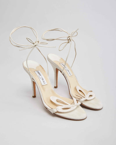 Jimmy Choo London White Satin Heels - UK 5.5